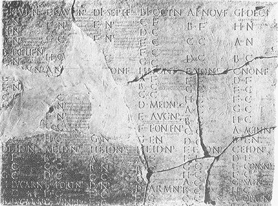 Le calendrier romain LEGION VIII AUGUSTA
